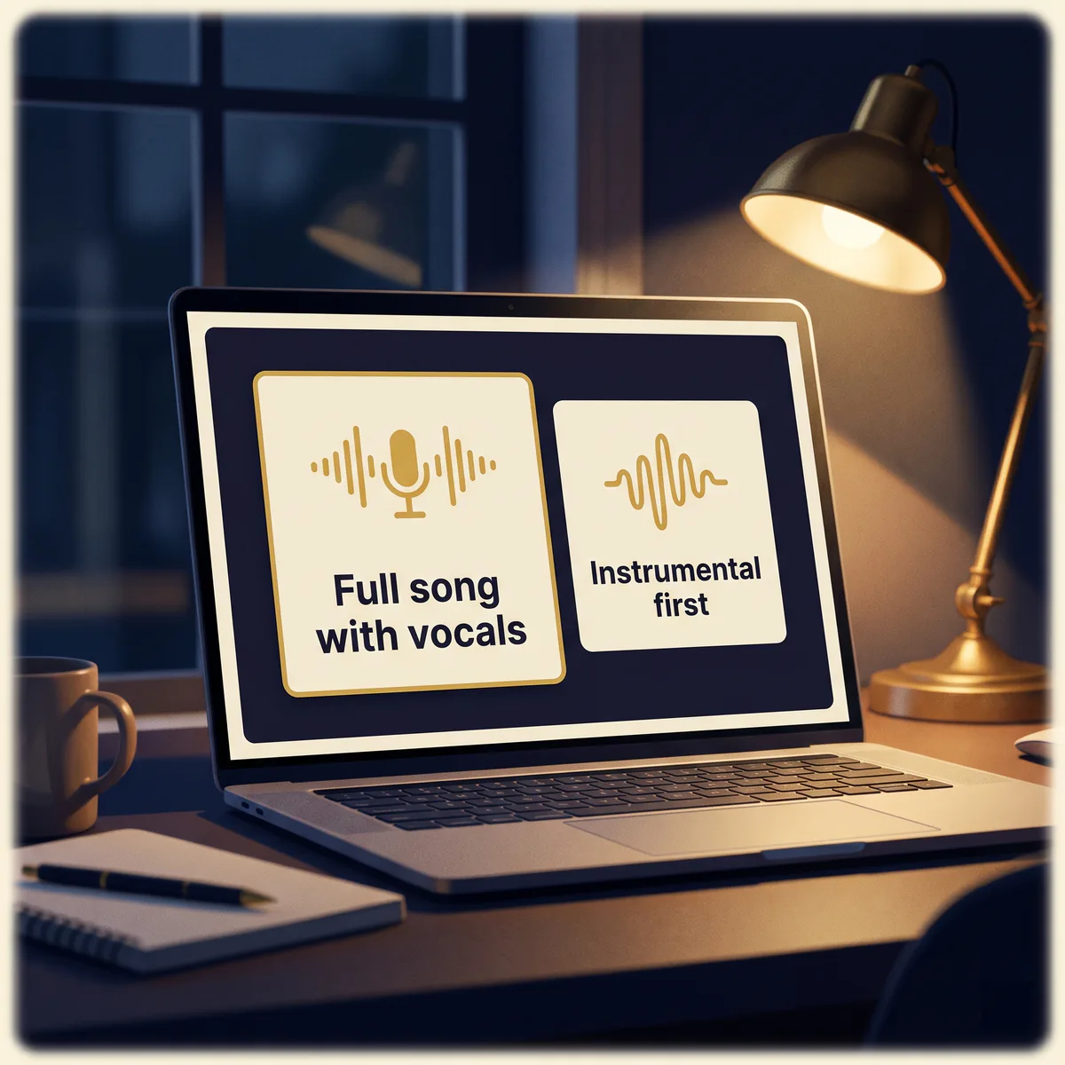 Choose full song or instrumental direction